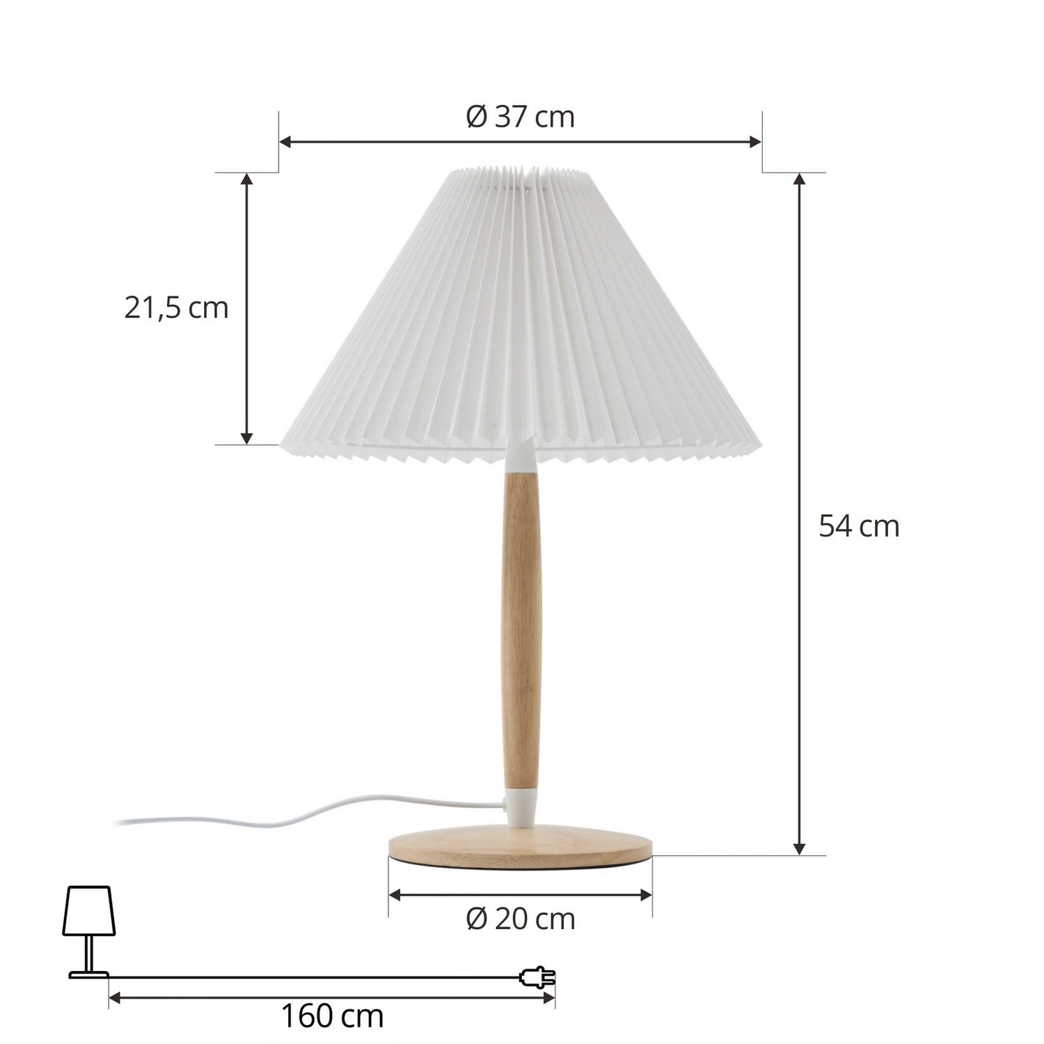 Lucande Tischleuchte Leuchte Tischlampe Lampe Ellorin Weiß Holz ø 37 Cm E27 B-Ware