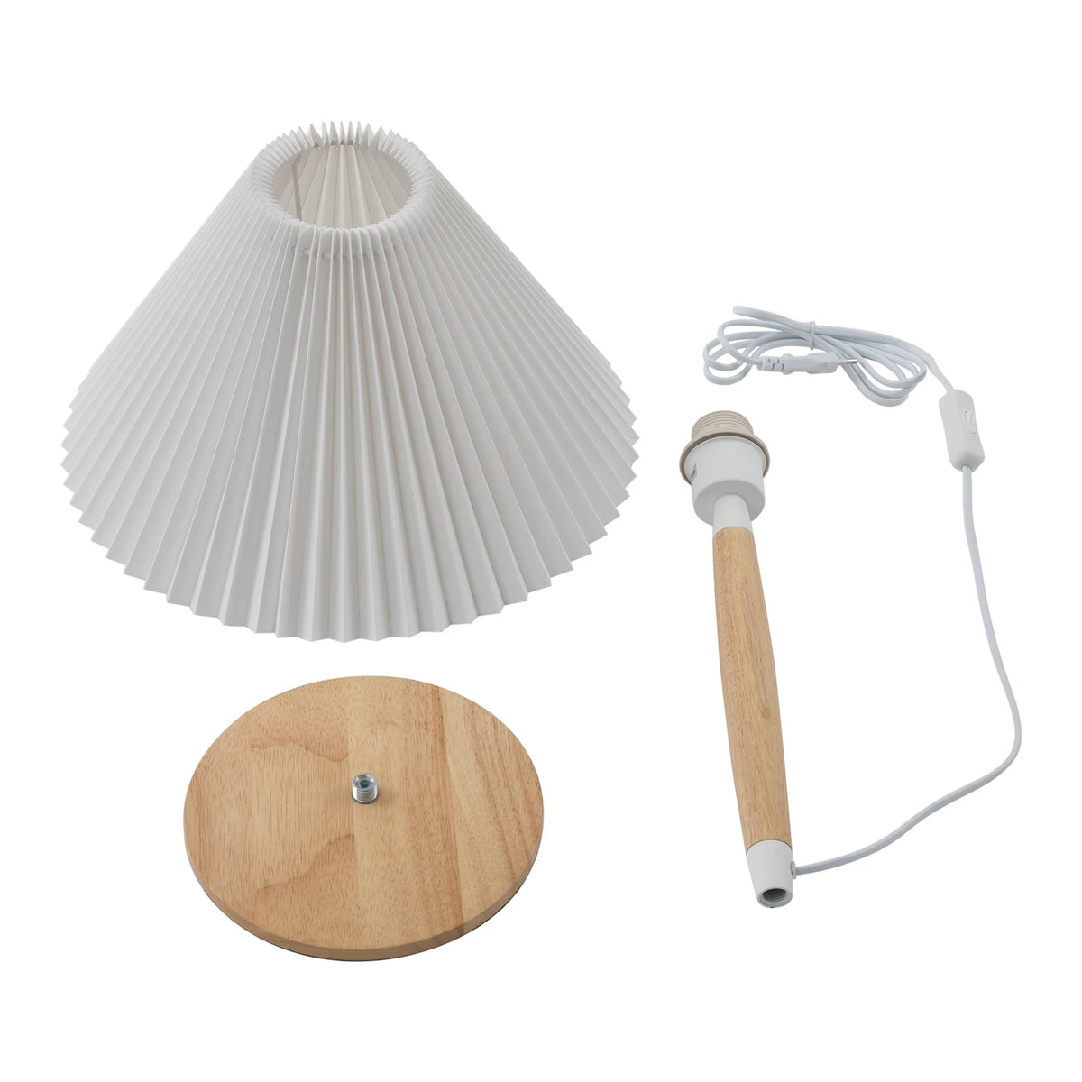 Lucande Tischleuchte Leuchte Tischlampe Lampe Ellorin weiß Holz Ø 37 cm E27 - 4251911777017
