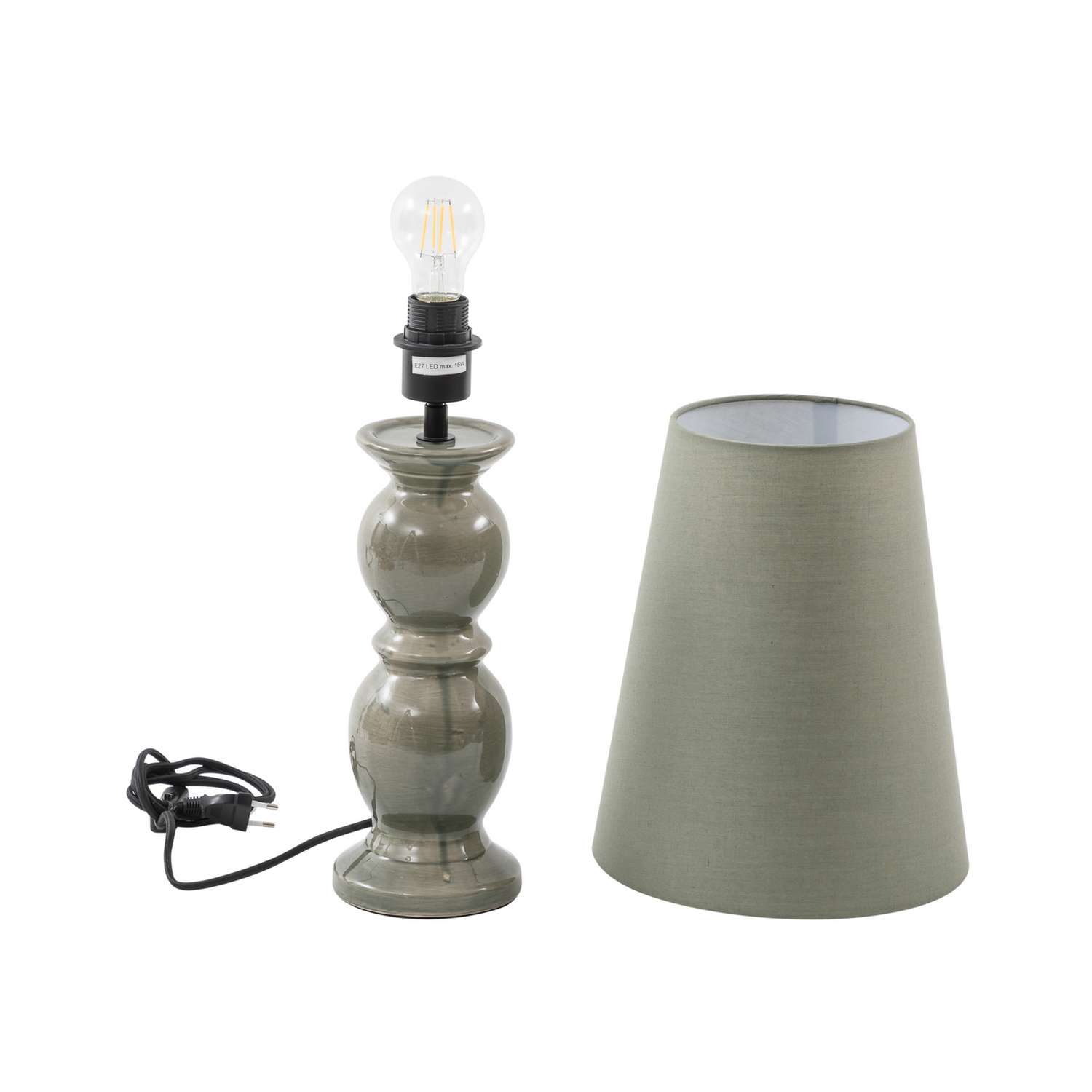 B-Ware Lucande Tischleuchte Lyndorin Grün Keramik 63 Cm Tischlampe Leuchte Leselampe - 4251911776812