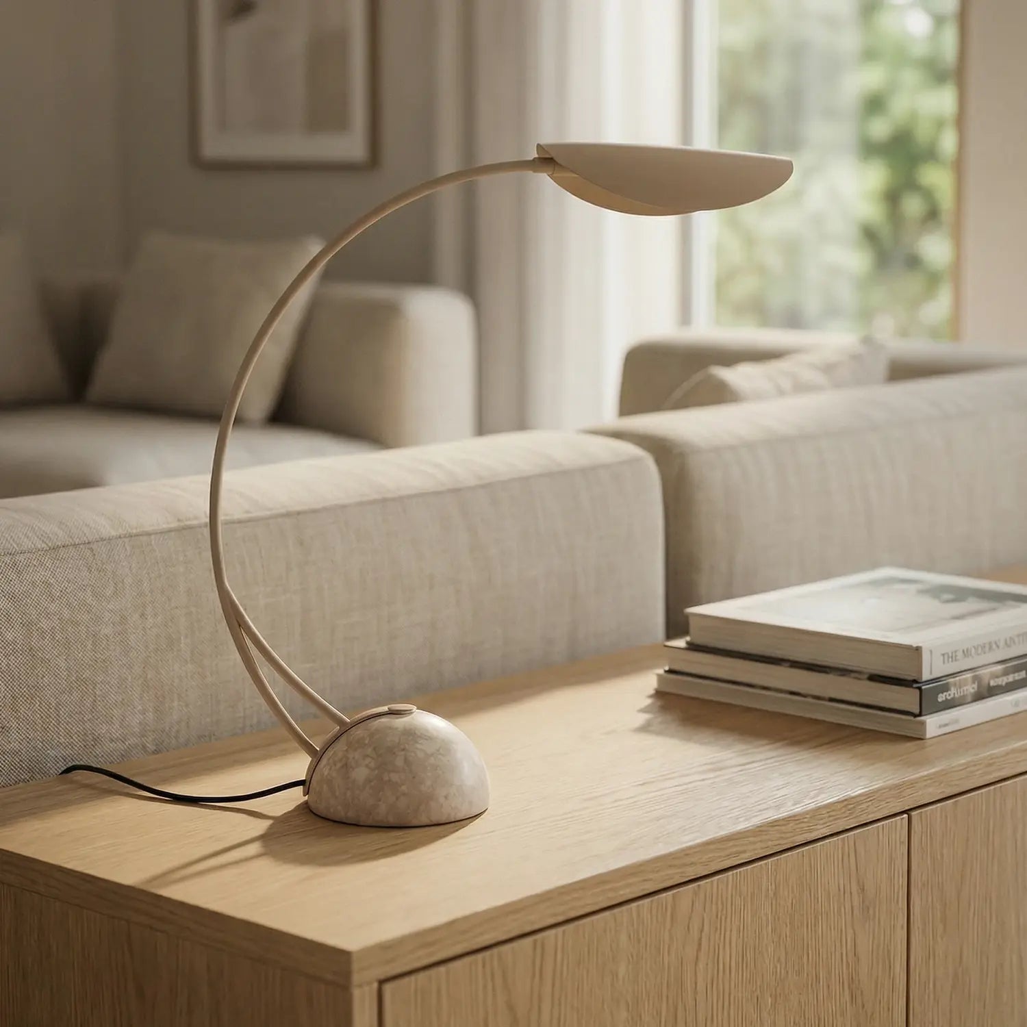 B-Ware Lucande Tischleuchte Tischlampe Rivera Eisen Marmor Beige Esszimmer Wohnzimmer - 4255830900686