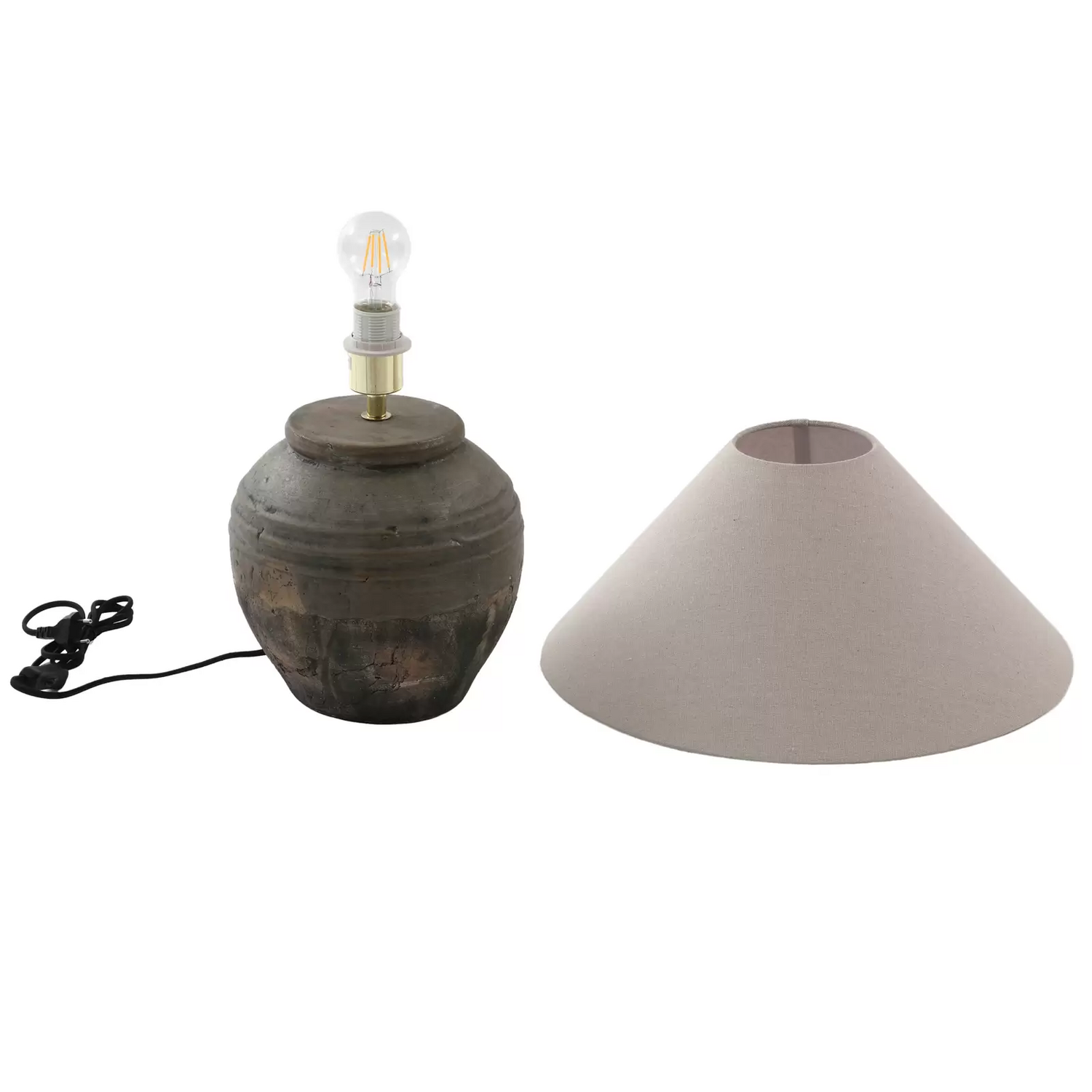 Lucande Tischleuchte Thalorin Keramik Grau Höhe 46 Cm Tischlampe Siehe Text/Foto B-Ware - 4251911776874