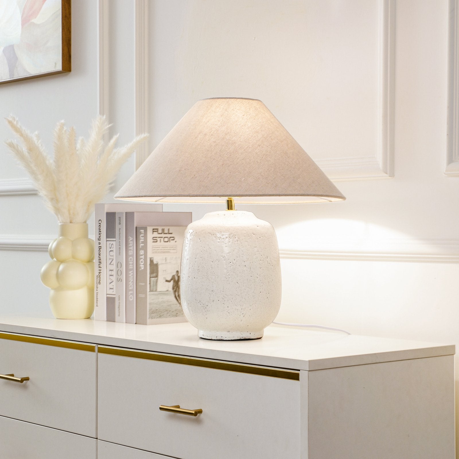 Lucande Tischleuchte Thalorin Höhe 47 cm Keramik Tischlampe Lampe Leselampe E27 - 4251911776881