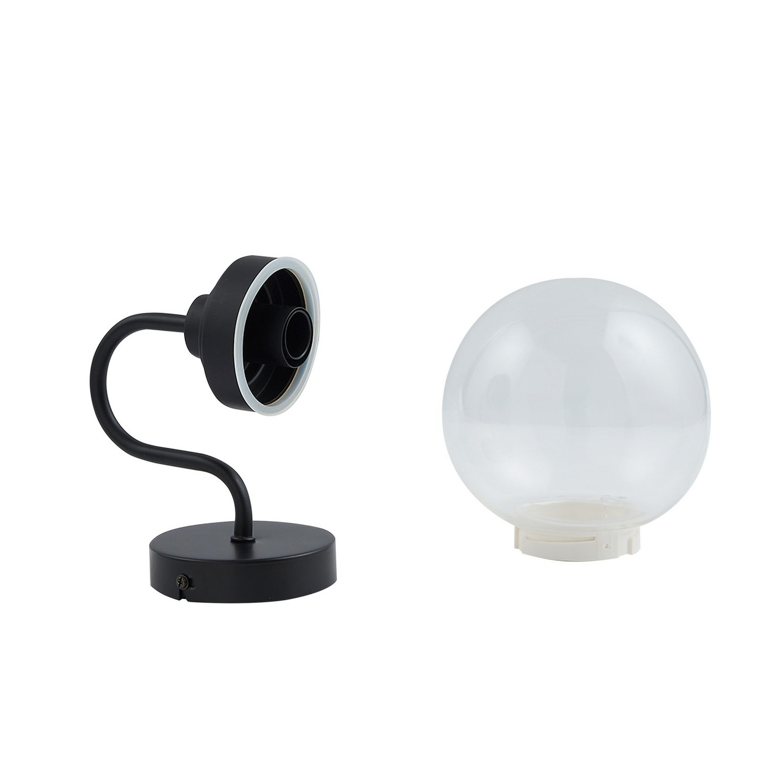 Applique murale Lucande, éclairage de salle de bain, Badolo, verre noir, 25 cm, IP44, qualité B