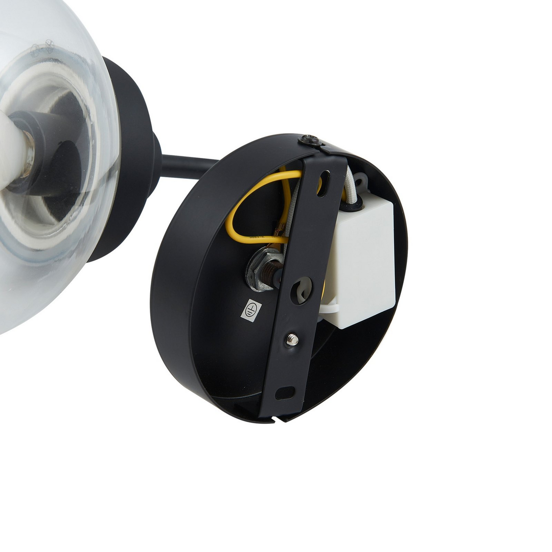 Lucande Wandleuchte Lampe Badbeleuchtung Badolo Schwarz Glas 25 Cm Ip44 Leuchte B-Ware - 4251911778014