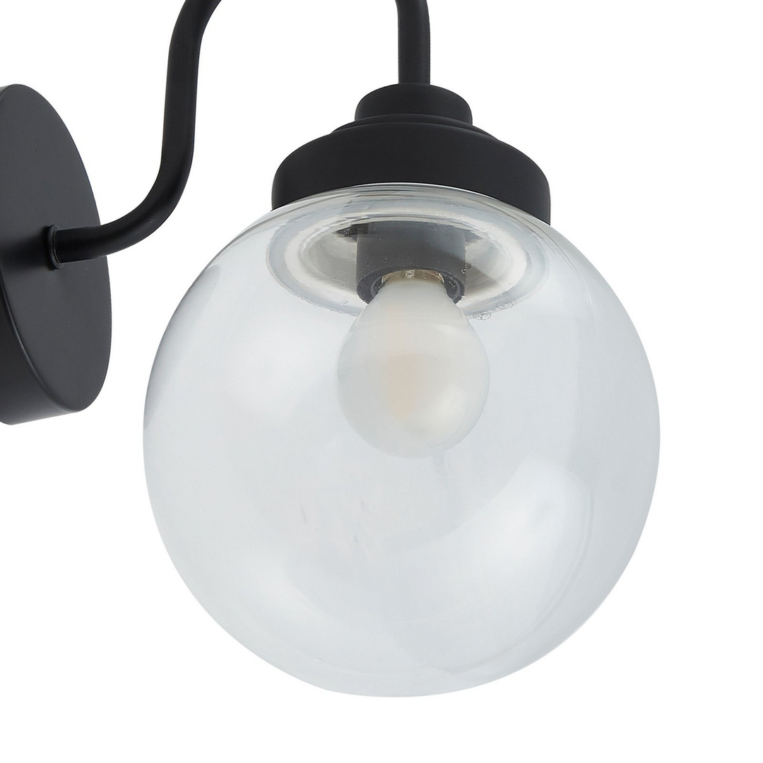 Lucande Wandleuchte Lampe Badbeleuchtung Badolo Schwarz Glas 25 Cm Ip44 Leuchte B-Ware - 4251911778014