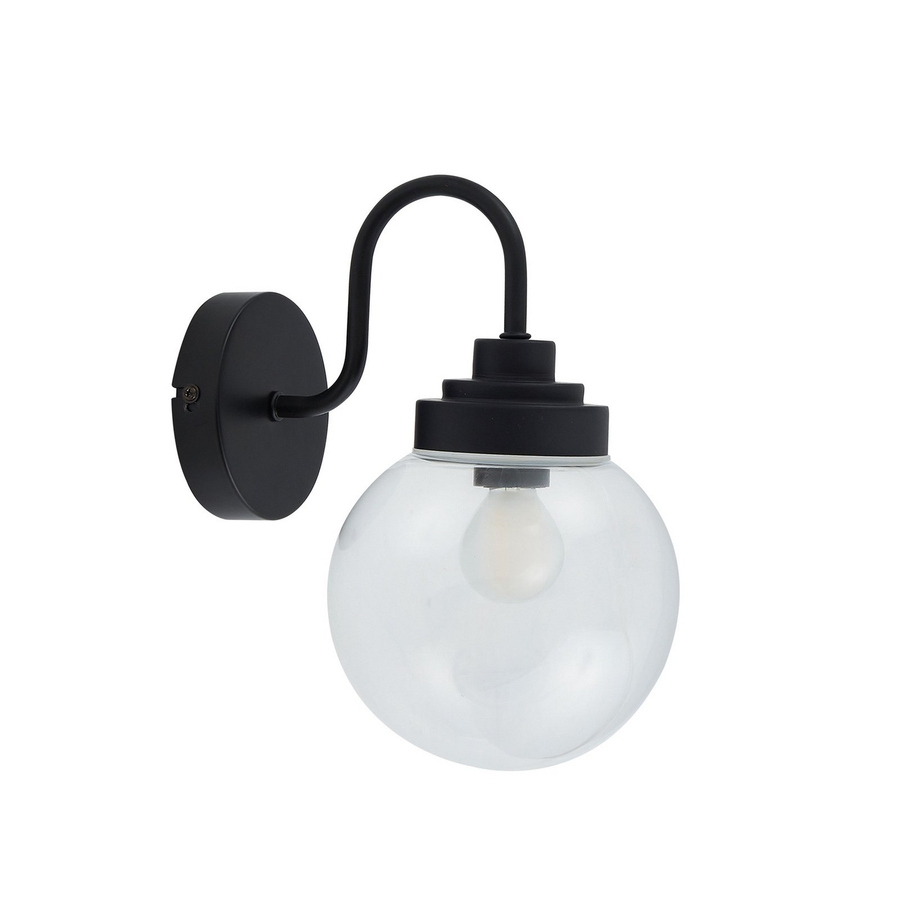 Lucande Wandleuchte Lampe Badbeleuchtung Badolo Schwarz Glas 25 Cm Ip44 Leuchte B-Ware - 4251911778014