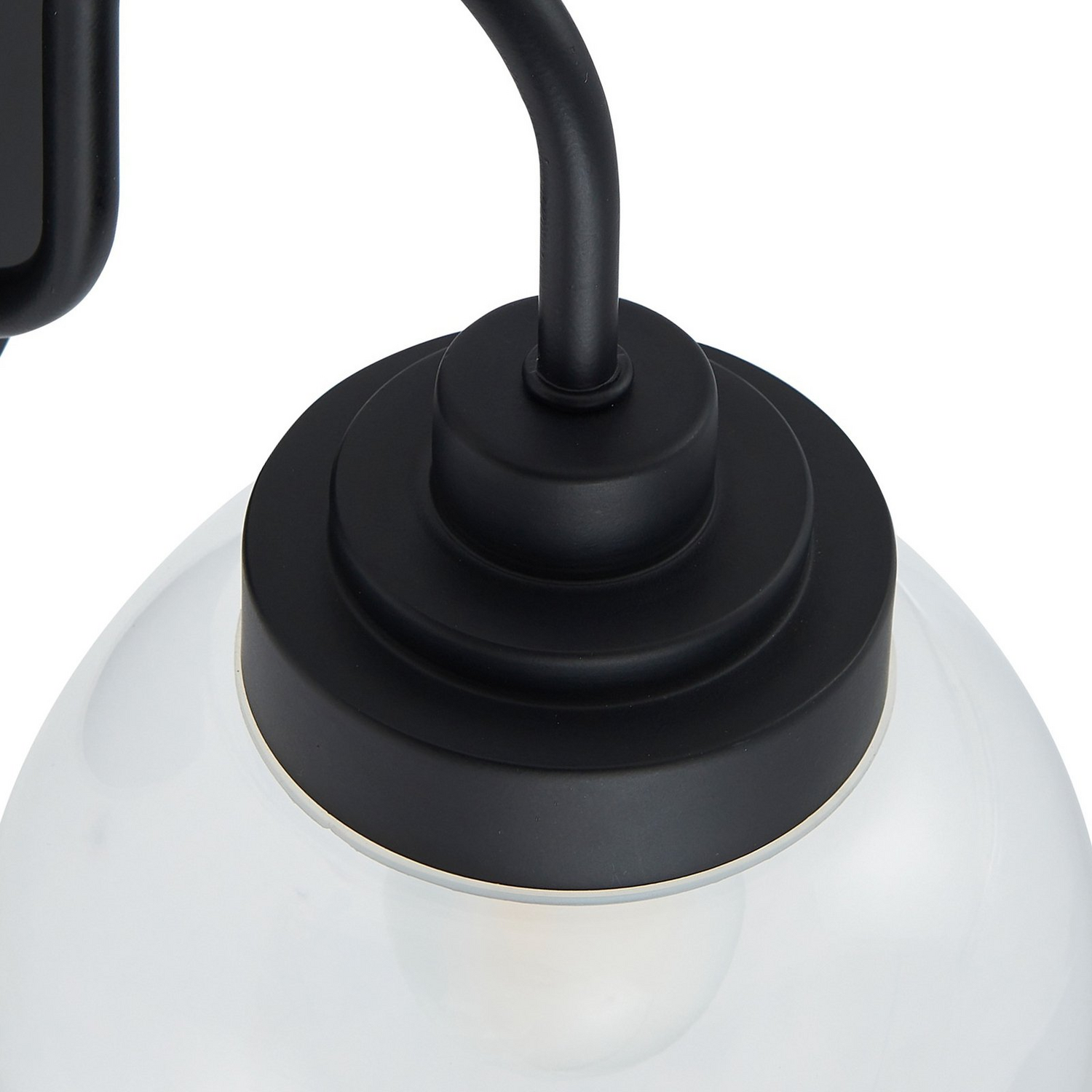 Applique murale Lucande, éclairage de salle de bain, Badolo, verre noir, 25 cm, IP44, qualité B