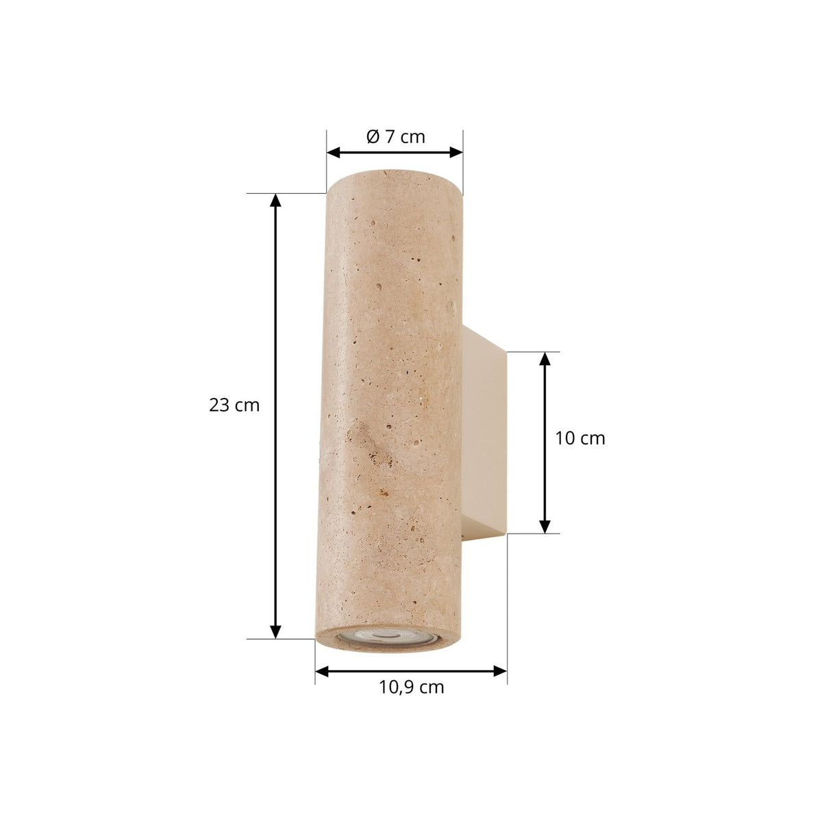 Lucande Wandleuchte Leuchte Beige Naturfarbend Tavira travertin Stein Up Down - 4255830902192