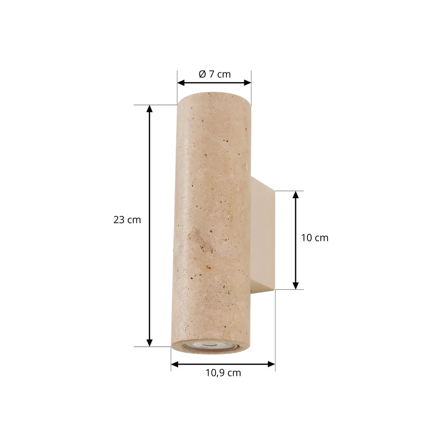 B-Ware Lucande Wandleuchte Leuchte Beige Naturfarbend Tavira Travertin Stein Up Down