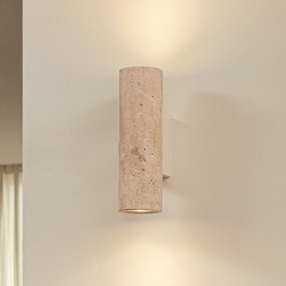 Lucande Wandleuchte Leuchte Beige Naturfarbend Tavira travertin Stein Up Down - 4255830902192