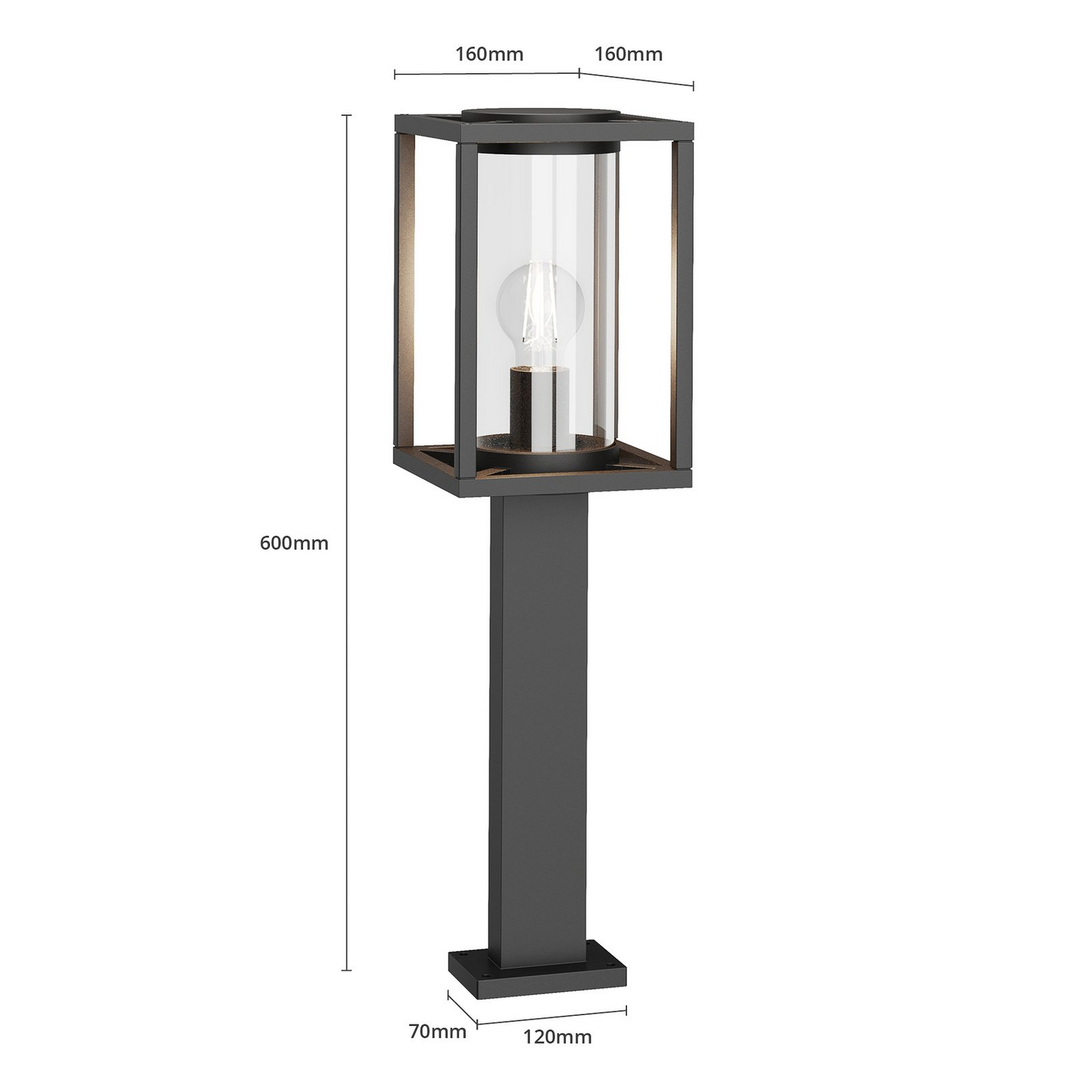 Lucande Wegeleuchte Gartenlampe Led Anthrazit Ip44 60cm Aluminium Glas E27 Lampe B-Ware - 4251096576047