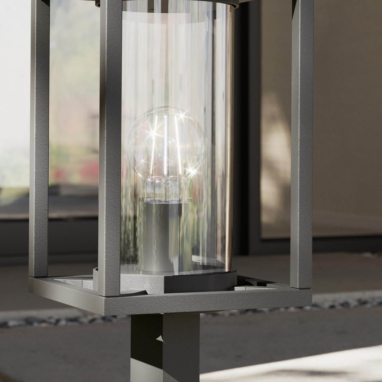 Lucande Wegeleuchte Gartenlampe Led Anthrazit Ip44 60cm Aluminium Glas E27 Lampe B-Ware - 4251096576047