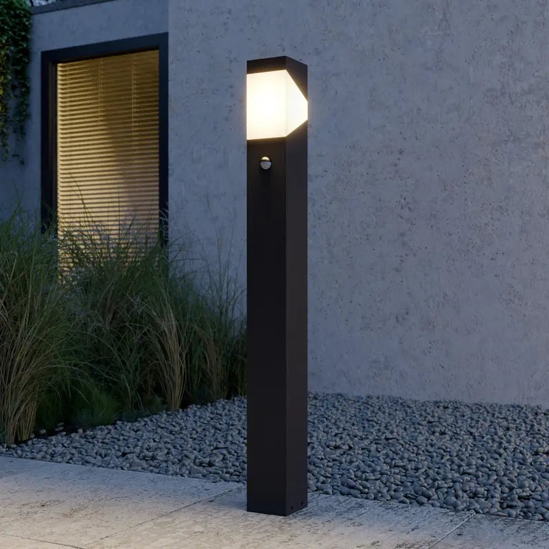 B-Ware Lucande Wegeleuchte Kiran Mit Bewegungsmelder Garten Grau Ip44 Led Sockelleuchte