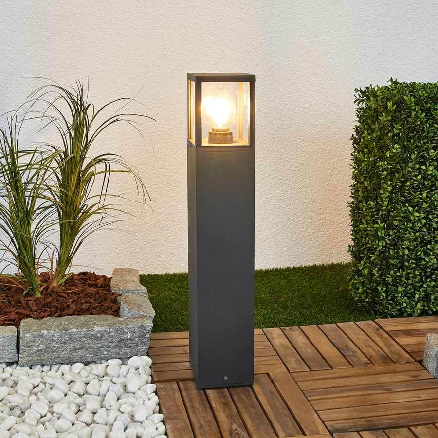 Lucande Wegeleuchte Klemens Gartenleuchte Außenleuchte Wegelicht E27 Grafitgrau B-Ware - 4251096538793