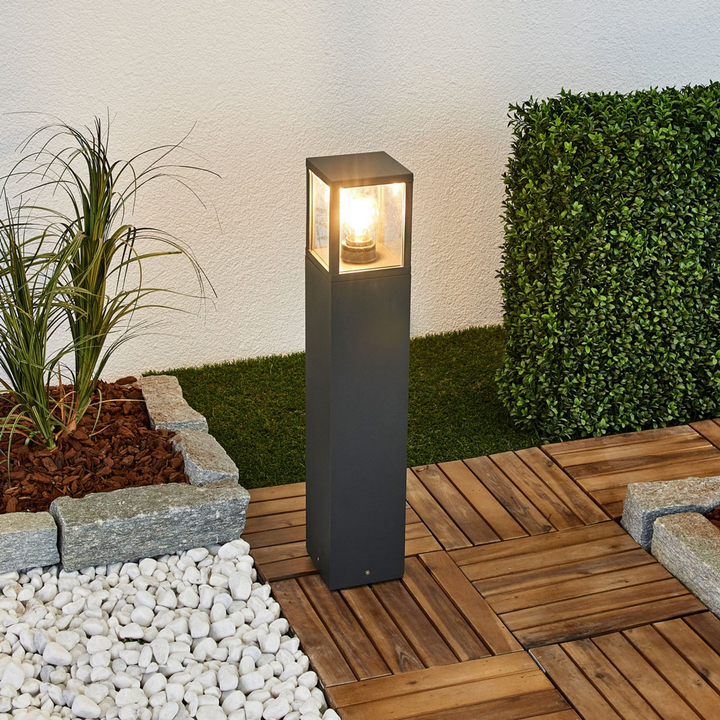 Lucande Wegeleuchte Klemens Gartenleuchte Außenleuchte Wegelicht E27 Grafitgrau B-Ware - 4251096538793
