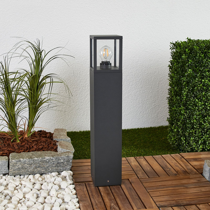 Lucande Wegeleuchte Klemens Gartenleuchte Außenleuchte Wegelicht E27 Grafitgrau B-Ware - 4251096538793
