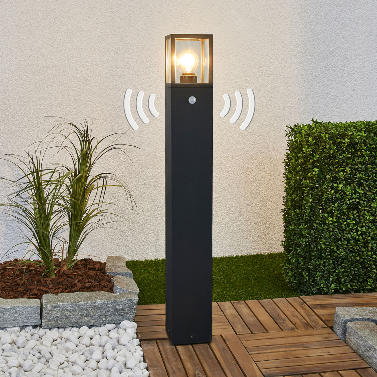 B-Ware Lucande Wegeleuchte Klemens Gartenleuchte Außenleuchte Wegelicht E27 Grafitgrau - 4251096538786