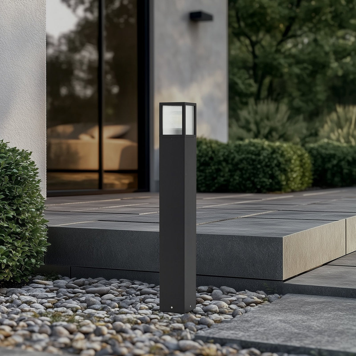 Lucande Wegeleuchte Außenleuchte Klemens Gartenlampe schwarz Metall IP54 90 cm - 4251911799392