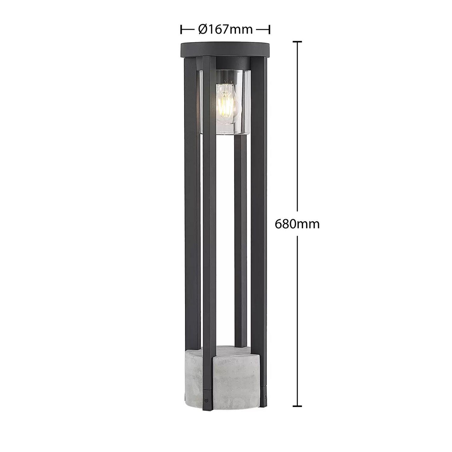 B-Ware Lucande Overa Wegeleuchte Wegelampe Lampe Außenlampe Sockelleuchte Leuchte E27