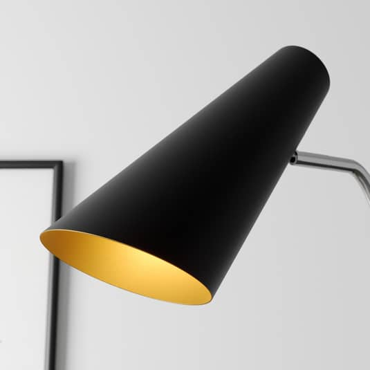 B-Ware Lucande Wibke Stehleuchte Stehlampe Lampe Leuchte In Schwarz Gold 180cm - 4251096567519