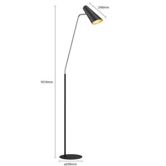 B-Ware Lucande Wibke Stehleuchte Stehlampe Lampe Leuchte In Schwarz Gold 180cm - 4251096567519