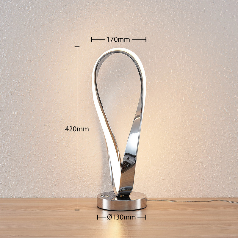 B-Ware Lucande Xalia Led Tischlampe Leuchte Lampe Tischlampe Designerlampe Chrom Weiß - 4251096573831