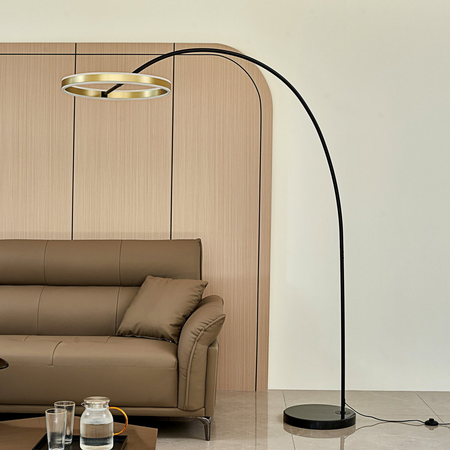 B-Ware Lucande Yekta Led Bogenstehlampe Stehlampe Stehleuchte Leuchte Stepdim Messing