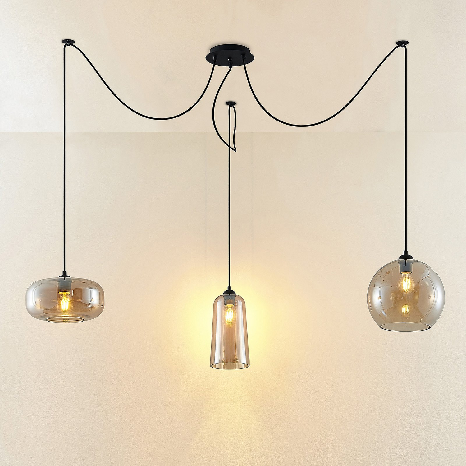 B-Ware Lucande Zyli Pendelleuchte Deckenlampe Hängeleuchte Deko Wohnzimmerleuchte E27