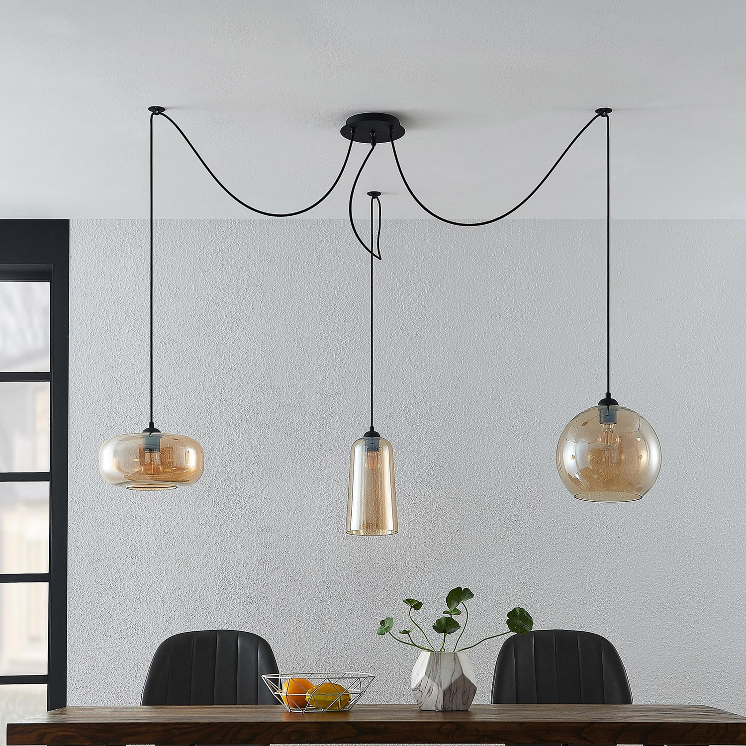 B-Ware Lucande Zyli Pendelleuchte Deckenlampe Hängeleuchte Deko Wohnzimmerleuchte E27