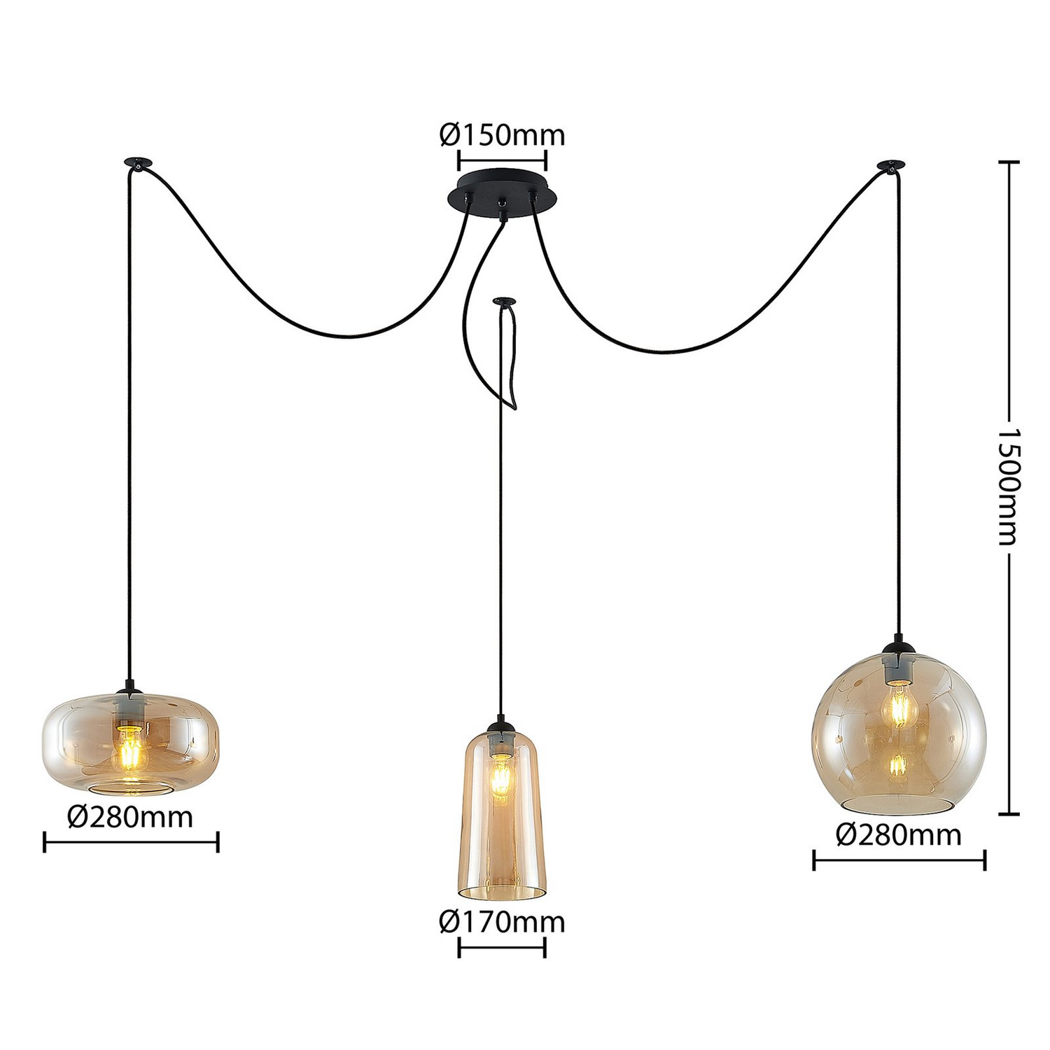 B-Ware Lucande Zyli Pendelleuchte Deckenlampe Hängeleuchte Deko Wohnzimmerleuchte E27