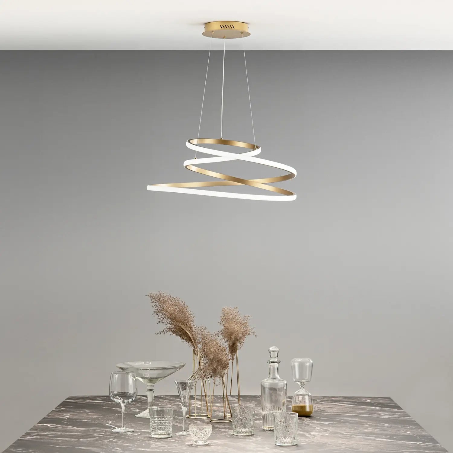 B-Ware Luce Ambiente Design Hängeleuchte Pendelleuchte Led Gold Coaster ø 60 Cm Cct - 8031414885015