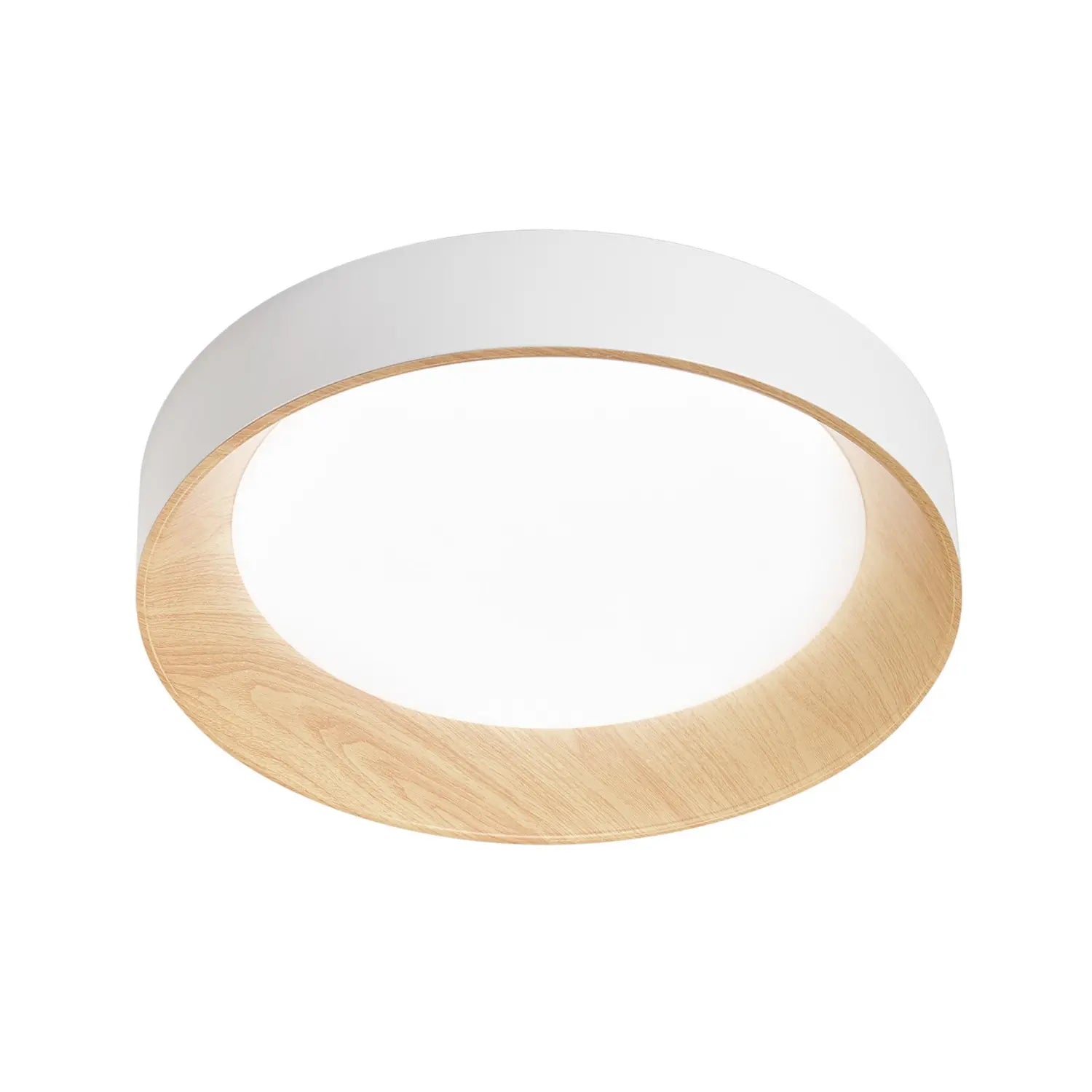 B-Ware Luce Ambiente Design Deckenleuchte Lampe Led Arka Weiß Holzoptik Eisen Cct 50 Cm - 8031414916993