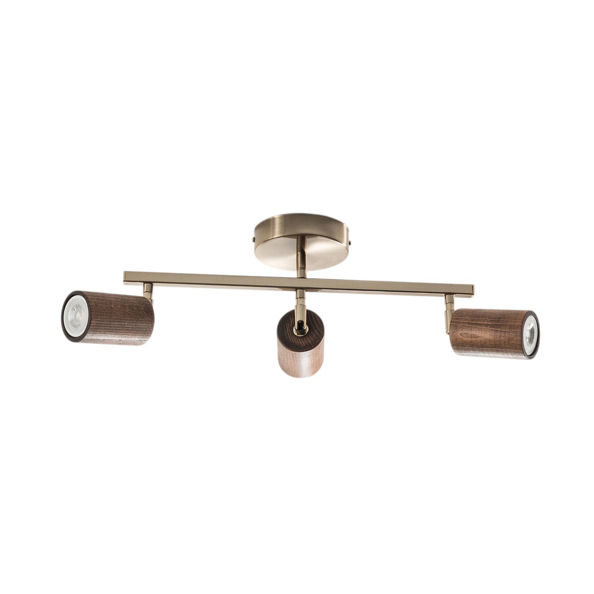 Lucea Legno Deckenspot Leuchte Spot Deckenleuchte 3-flammig braun messing Holz - 8698525651290