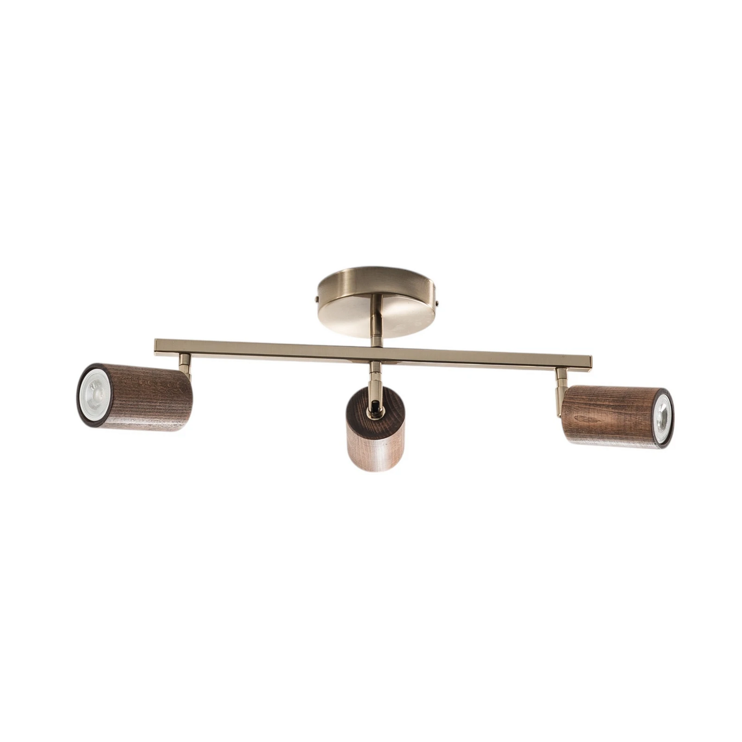 B-Ware Lucea Legno Deckenspot Leuchte Spot Deckenleuchte 3 Flammig Braun Messing Holz - 8698525651290
