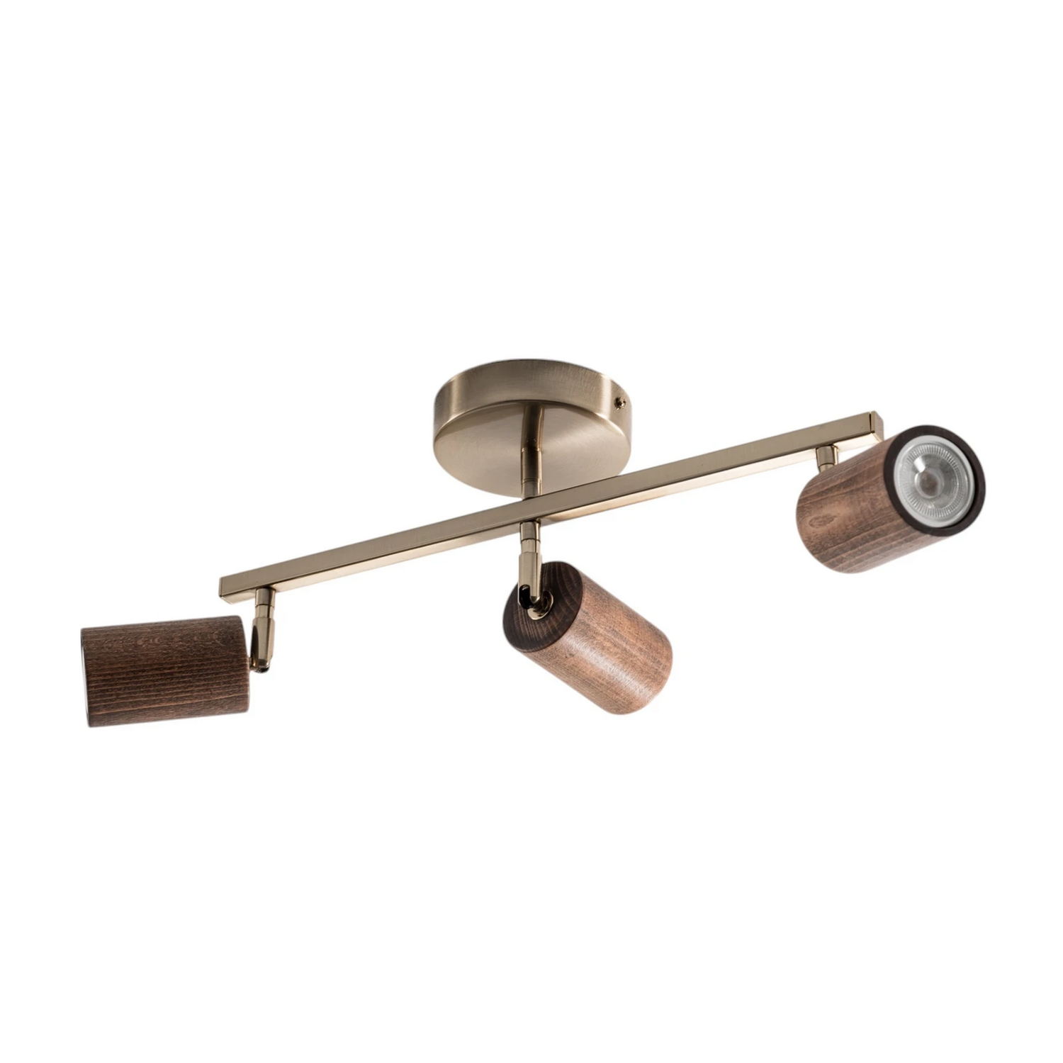 B-Ware Lucea Legno Deckenspot Leuchte Spot Deckenleuchte 3 Flammig Braun Messing Holz - 8698525651290