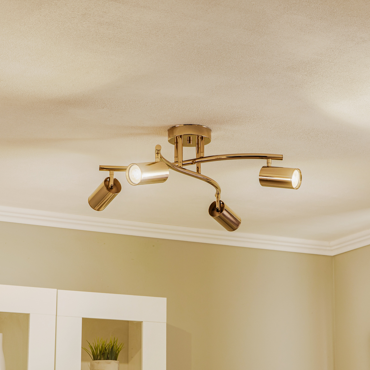 Lucea Deckenstrahler Spotte Deckenlampe Lampe Gold 4 Flammig Leuchte Gu10 B-Ware