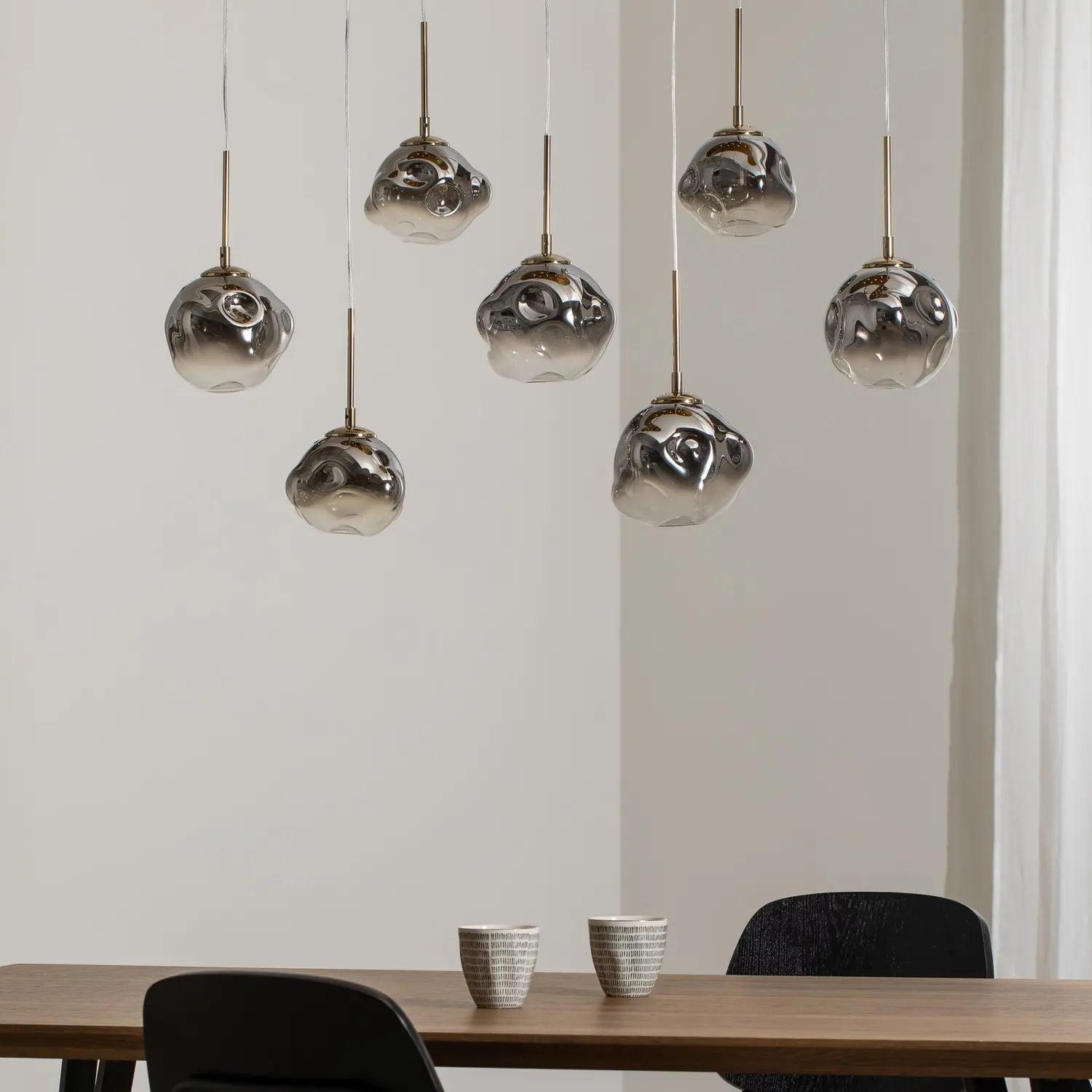 B-Ware Lucea Hängeleuchte Pendelleuchte Herman Deckenlampe Glas Gold Rauchgrau L97cm - 8698525682607