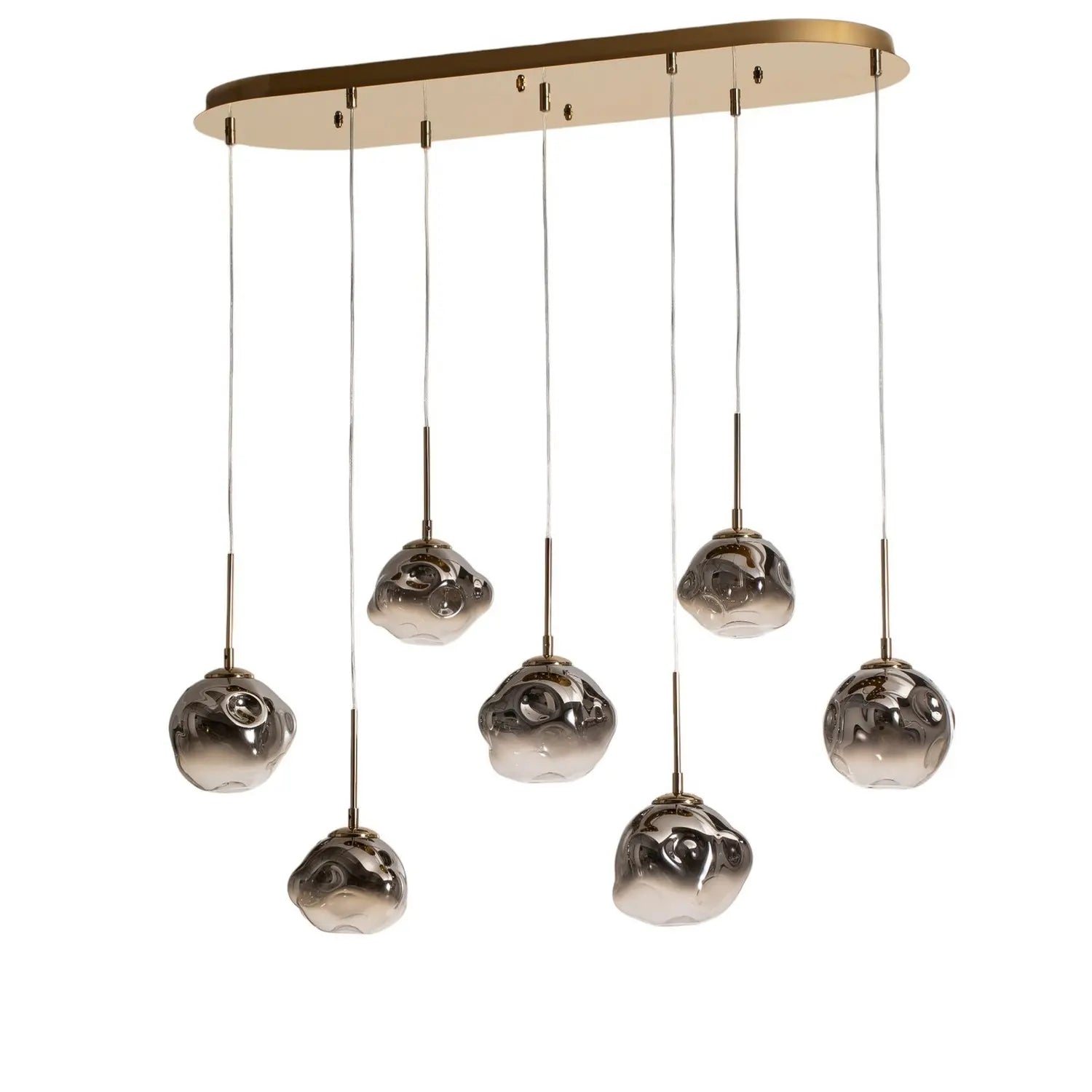 B-Ware Lucea Hängeleuchte Pendelleuchte Herman Deckenlampe Glas Gold Rauchgrau L97cm - 8698525682607