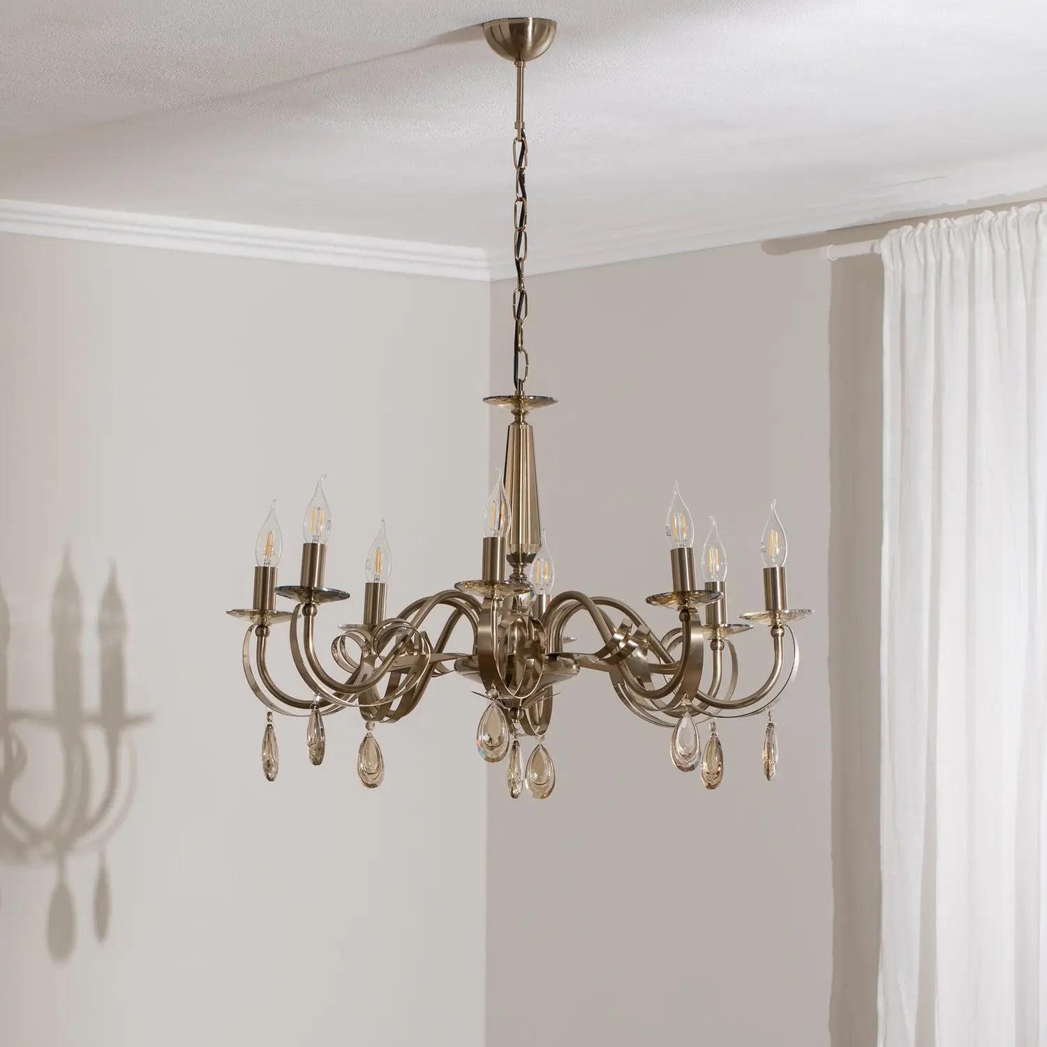 B-Ware Castro Kronleuchter Lampe Messing Antik 8 Flammig Esszimmer Beleuchtung - 8699508039531