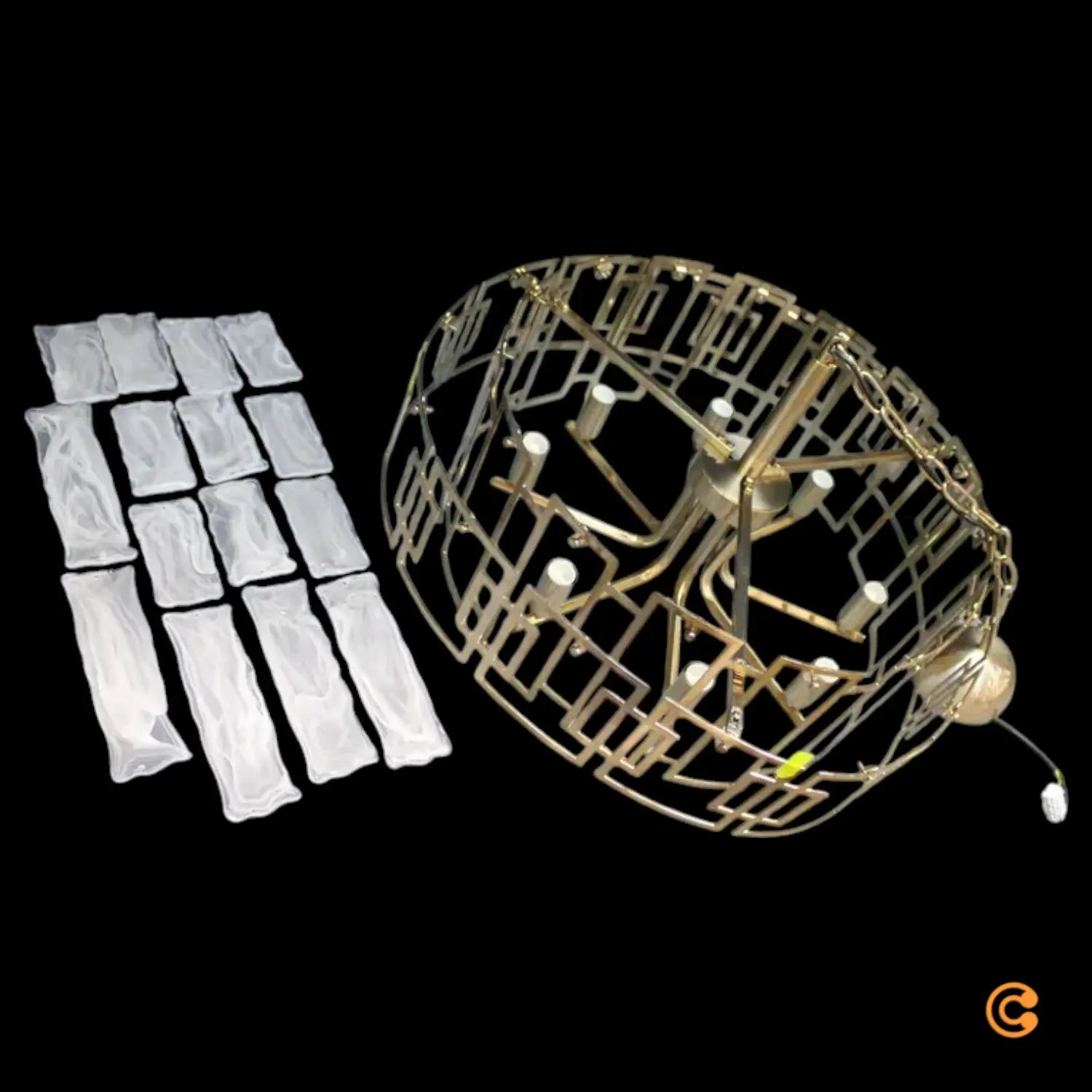 C-Ware Lucea Kronleuchter Hängeleuchte Karmella Messing Antik Siehe Text/Foto - 8698525631070