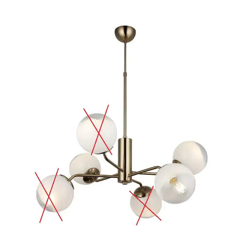 B-Ware Lucea Kronleuchter Hängeleuchte Santon Messing Antik Weiß 6 Flammig Siehe Text - 8699508191390