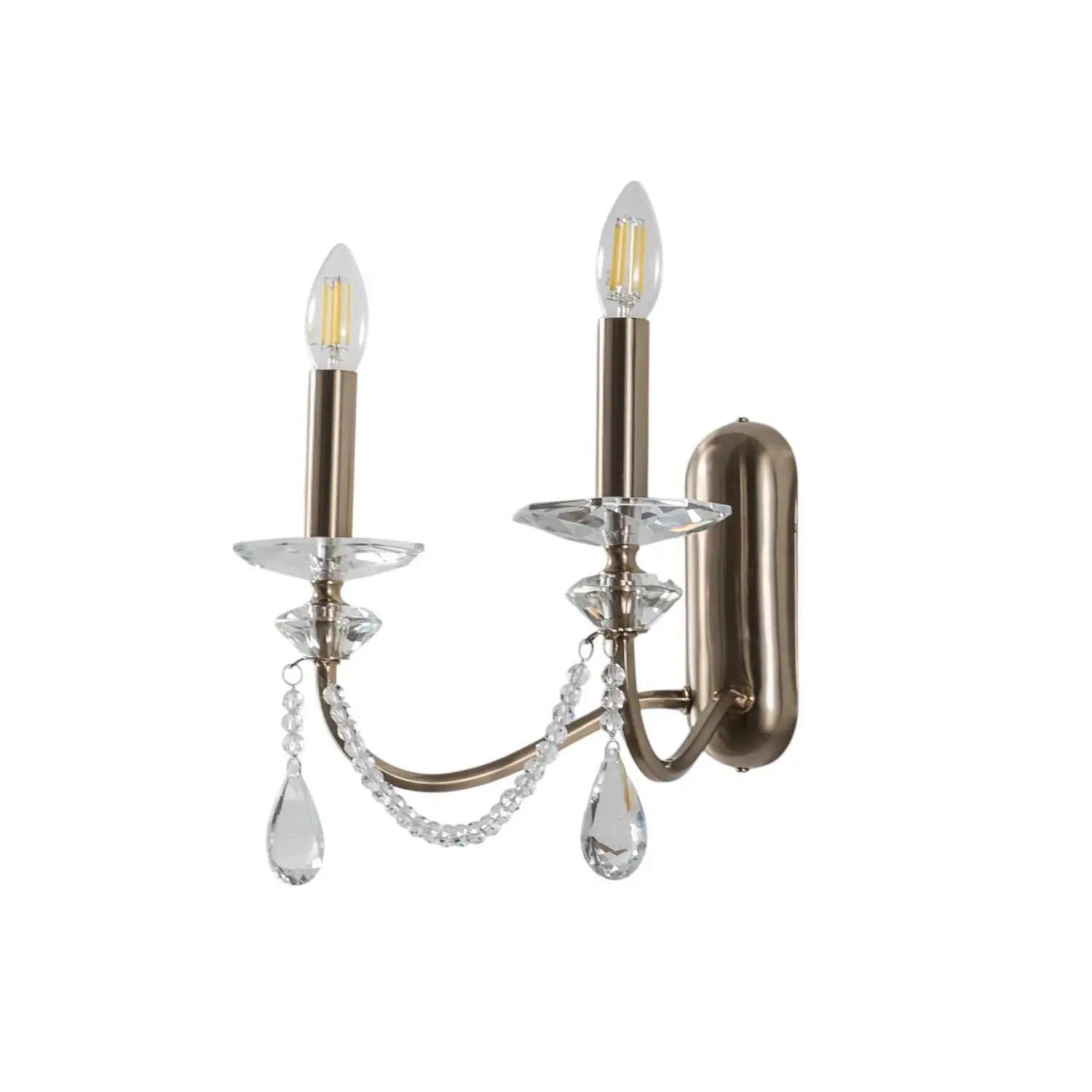 B-Ware Lucea Wandleuchte Wandlampe Adone Messing Kristallglas 2 Flg Lampe Höhe 30 Cm  - 8698525681990