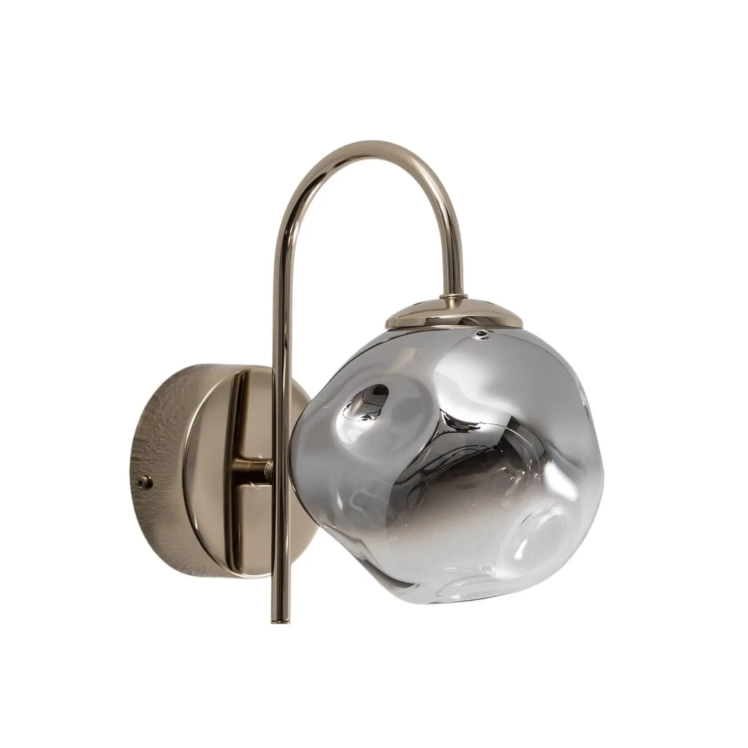 B-Ware Lucea Wandleuchte Wandlampe Herman Glas Eisen Gold Rauchgrau Beleuchtung Innen - 8698525686773