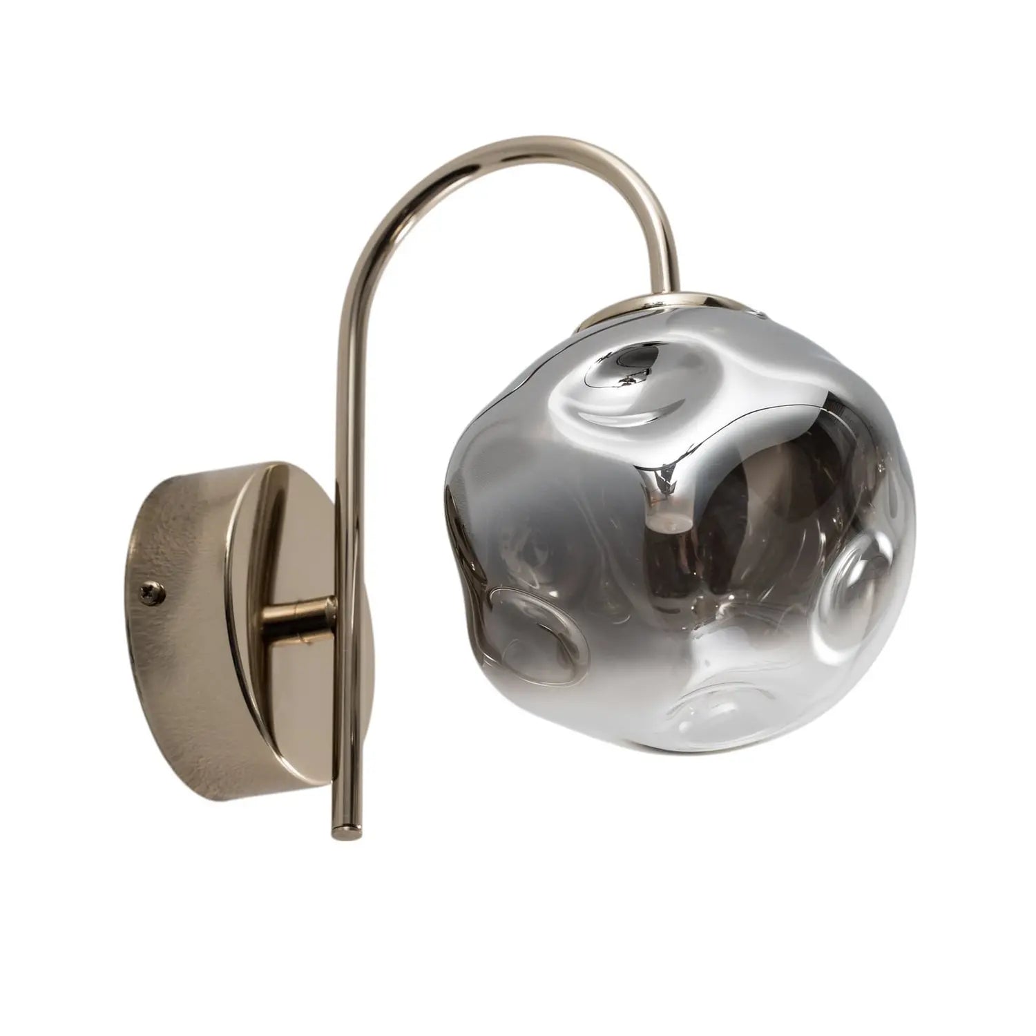 B-Ware Lucea Wandleuchte Wandlampe Herman Glas Eisen Gold Rauchgrau Beleuchtung Innen - 8698525686773