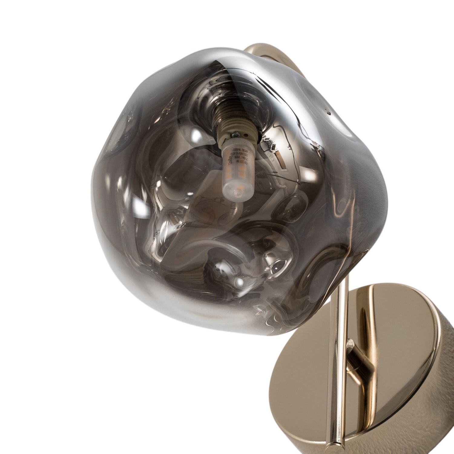 B-Ware Lucea Wandleuchte Wandlampe Herman Glas Eisen Gold Rauchgrau Beleuchtung Innen - 8698525686773