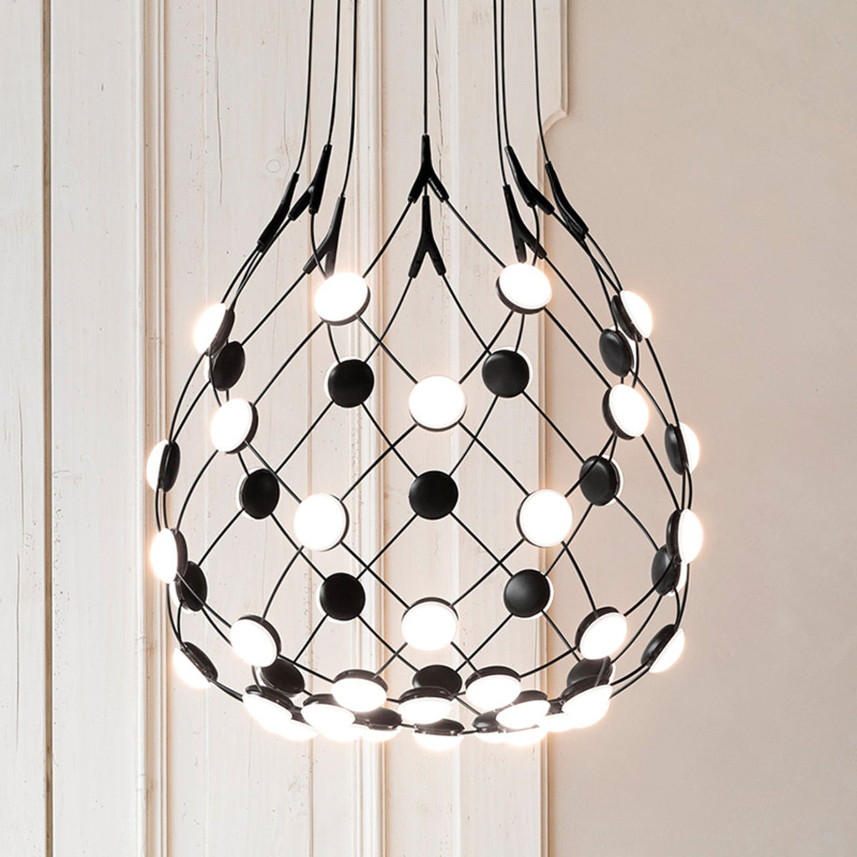 Luceplan Hängelampe Pendelleuchte Mesh LED Leuchte Schwarz Netzlampe Design - 8056304362322