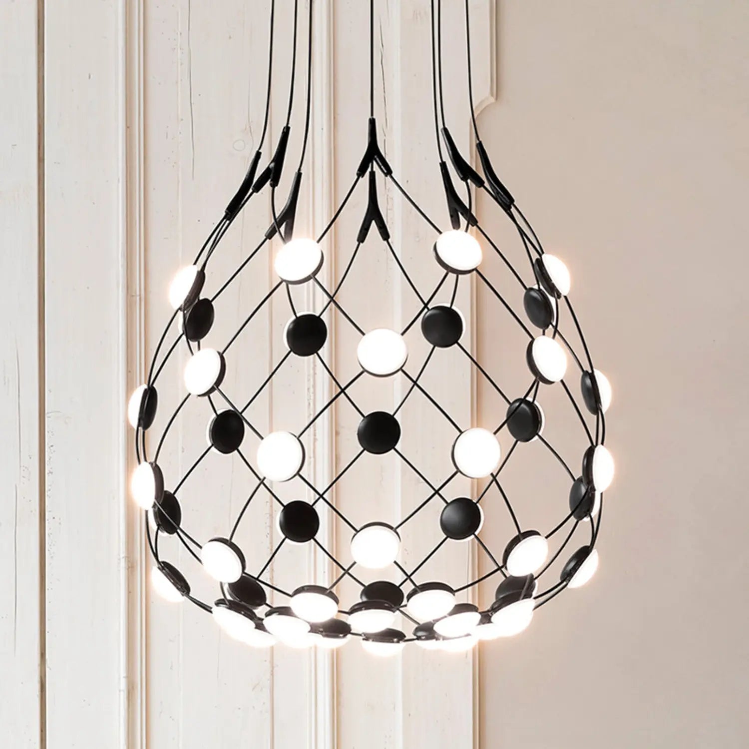 B-Ware Luceplan Hängelampe Pendelleuchte Mesh Led Leuchte Schwarz Netzlampe Design