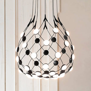 B-Ware Luceplan Hängelampe Pendelleuchte Mesh Led Leuchte Schwarz Netzlampe Design