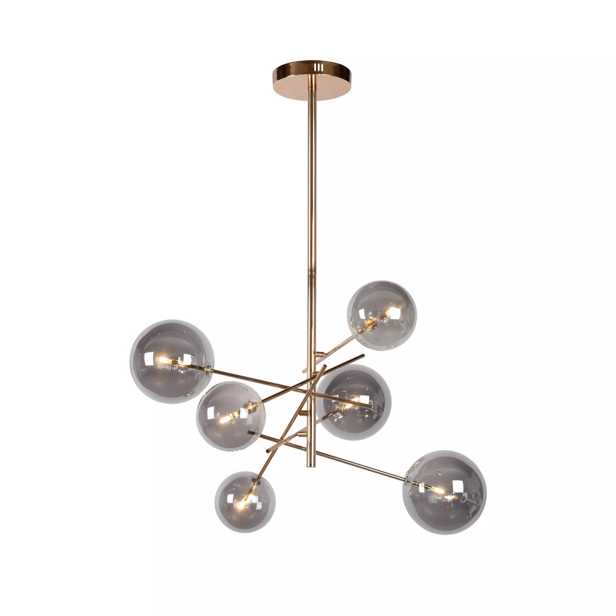 Lucide ALARA - Pendelleuchten Ø 72 cm LED G4 6x1,5W 2700K Gold Lampe Leuchte - 5411212461025