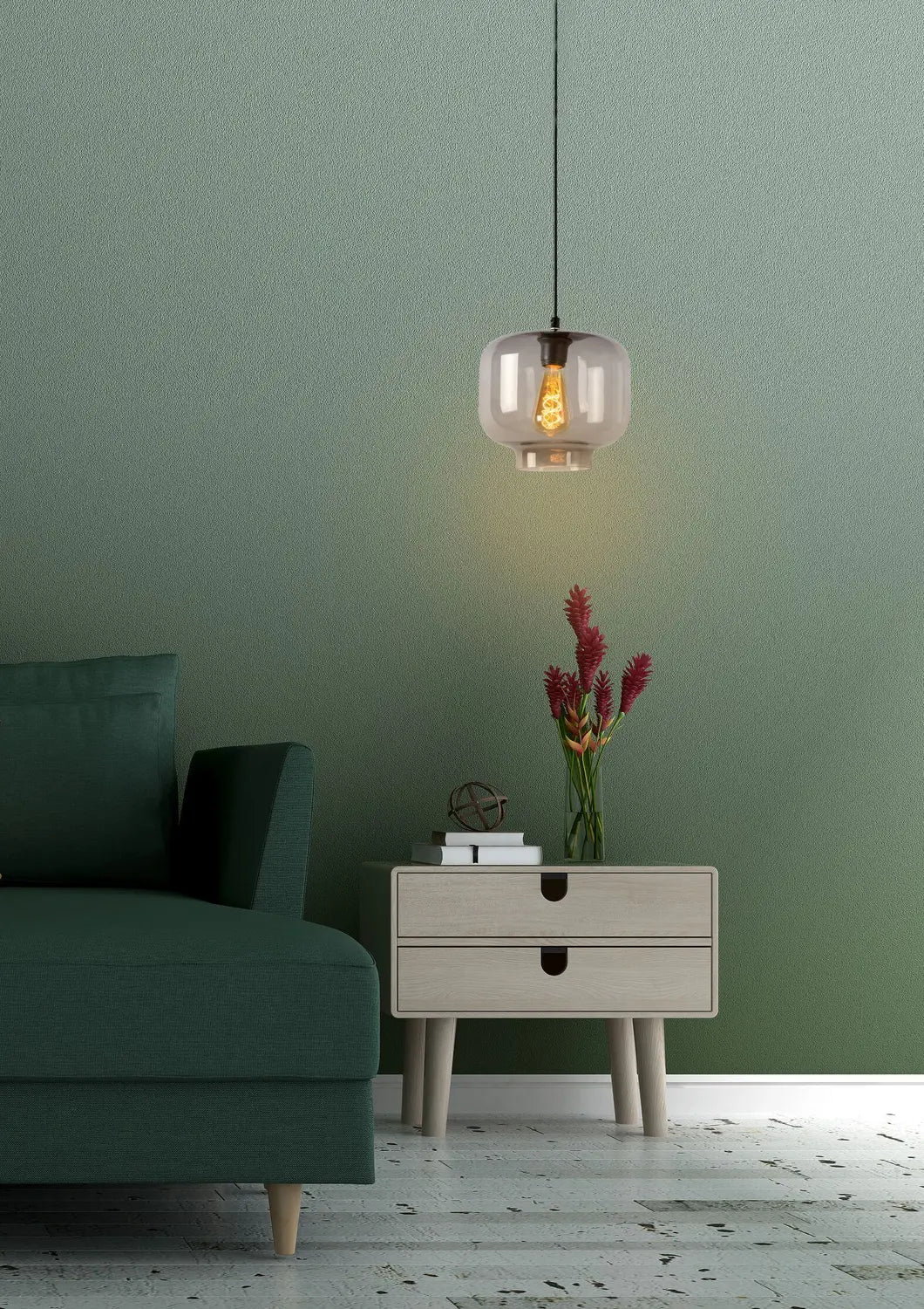 B-Ware Lucide Hängeleuchte Pendelleuchte Medine Glas Rauchgrau ø 25 Cm E27 Led Lampe - 5411212460554